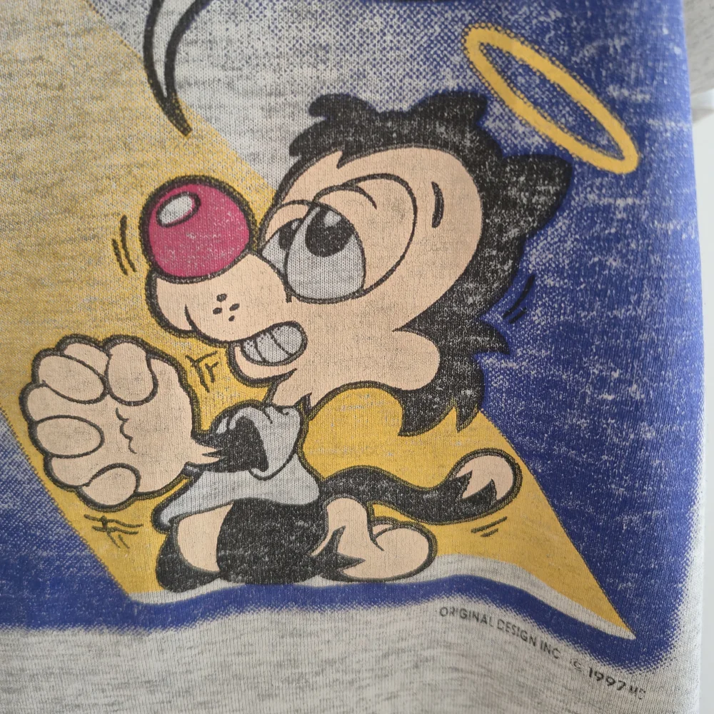 Vintage 1997 French Graphic Tee | Patient Cartoon Grey Marl - Picture 7 of 12